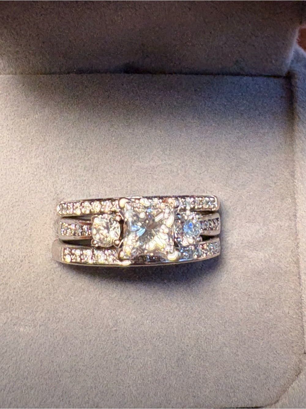 GIA Natural Diamond 14K White Gold 3-Pc Wedding Set 1.84 CTW G VS2 Size 7